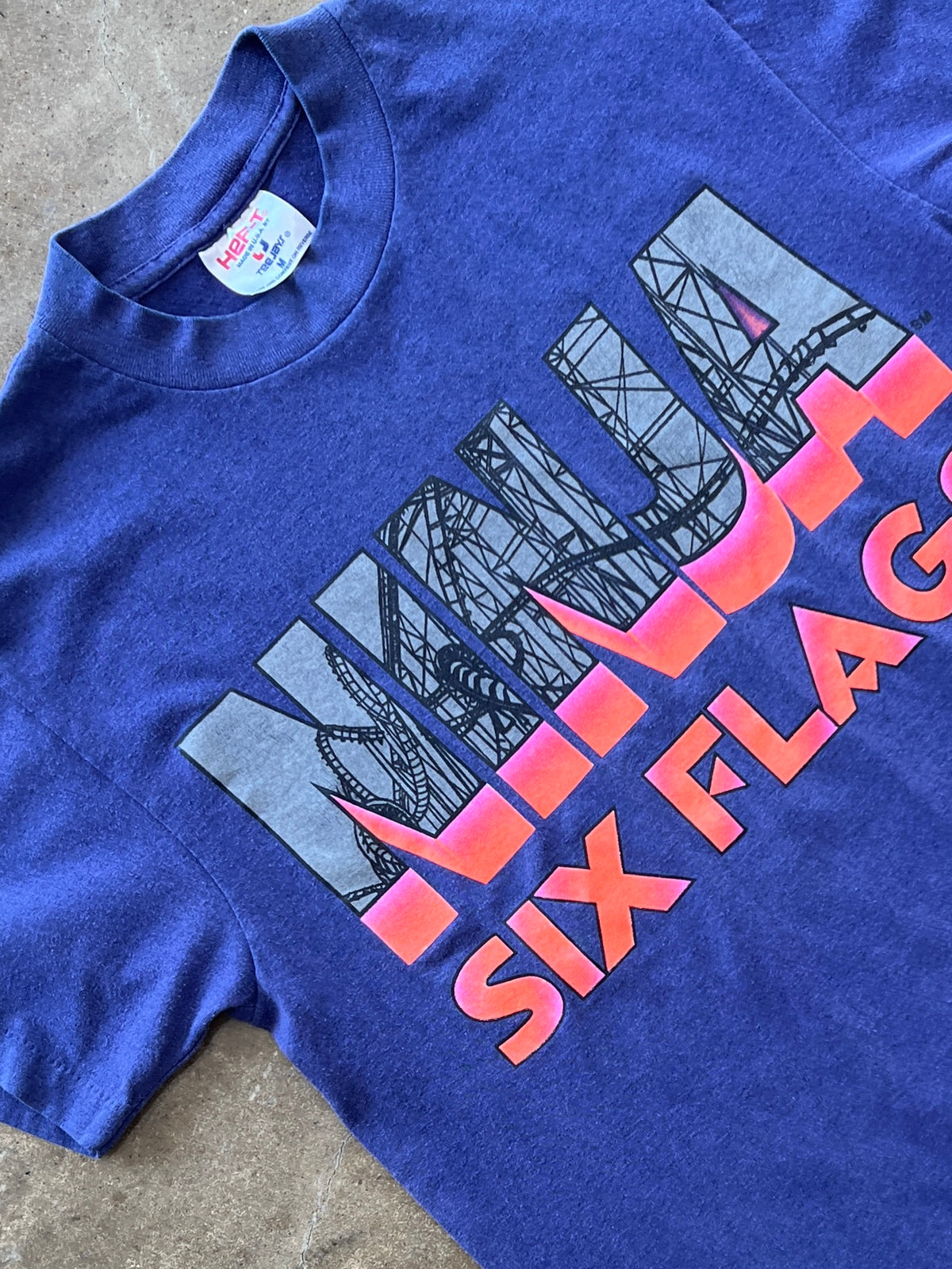 Ninja Six Flags Amusement Park Ride Tee Single Stitch