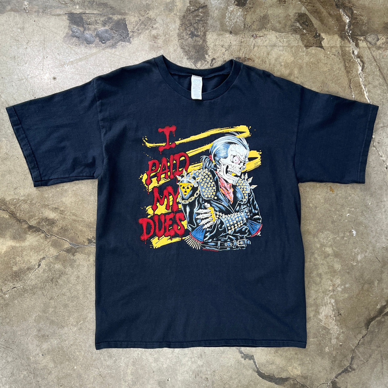 Blank Paid My Dues Skull Leather Tee