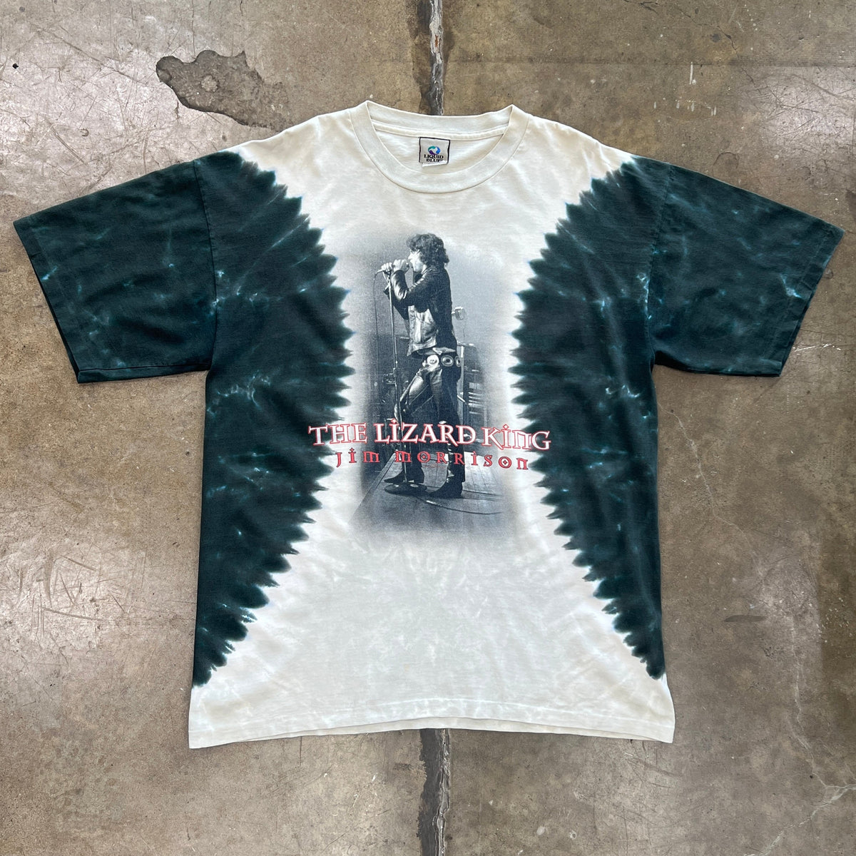 2000 Jim Morrison The Lizard King Liquid Blue The Doors Band Tie Dye Tee