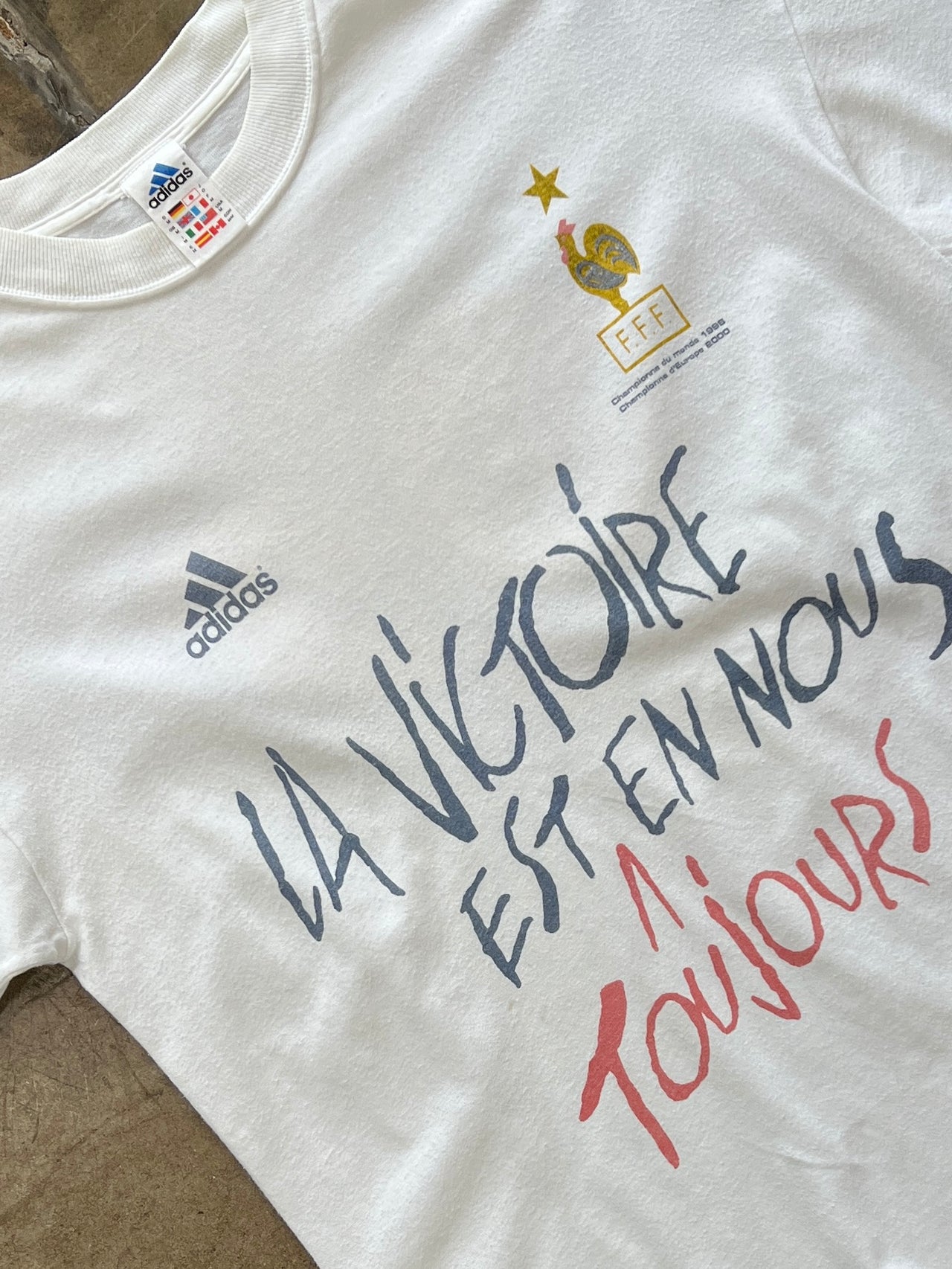 2000 Adidas France FFF Want To Play Soccer Tee