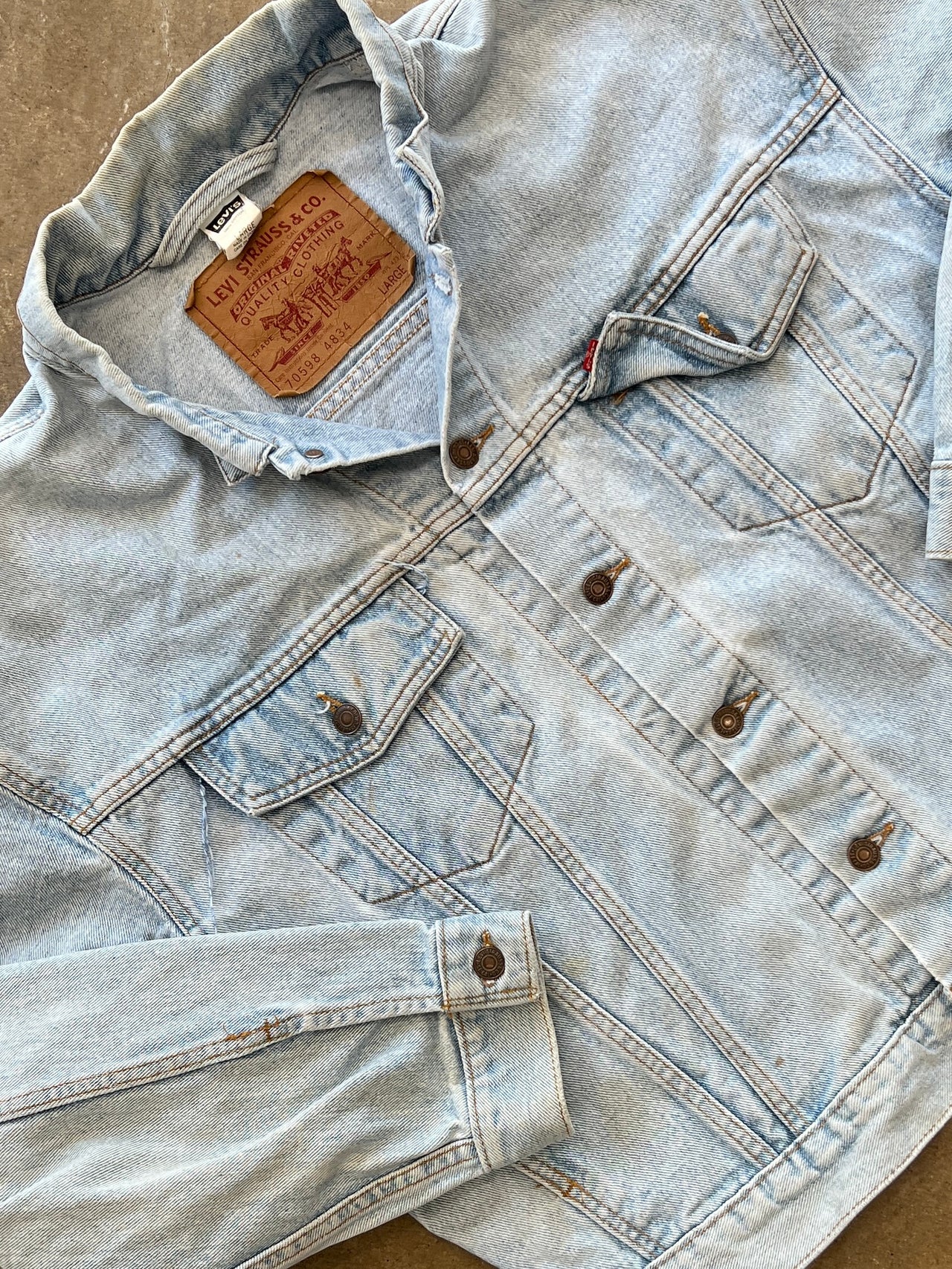 90s Levi's Trucker Light Stain Denim Jacket