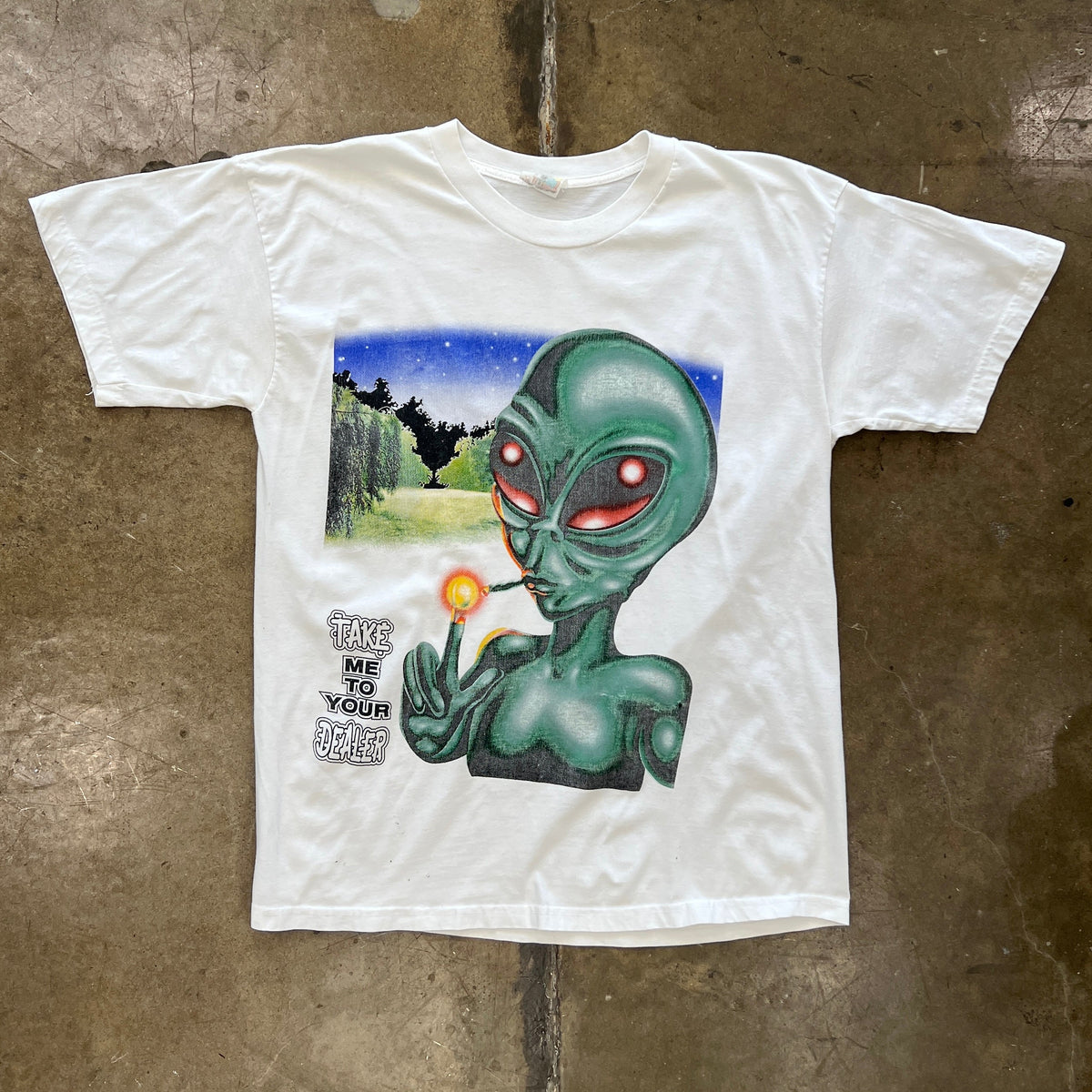 Alien Take Me to Your Dealer Drug Weed Stoner Tee