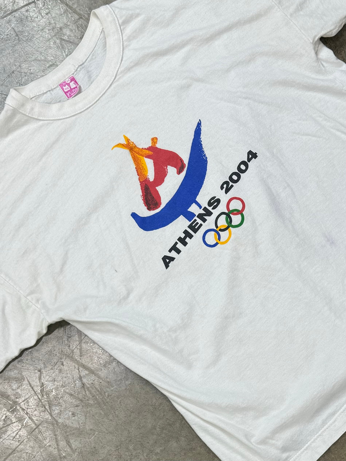 Vintage 2004 Olympic Athens Greece Single Stitch Tee Large