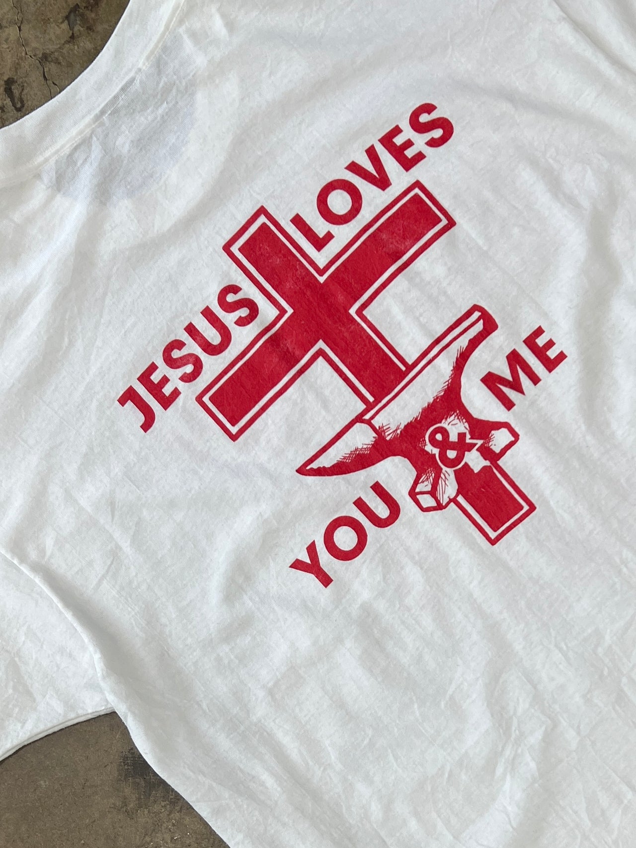 1994 Crusade Jesus Loves You & Me Cross Religious Tee