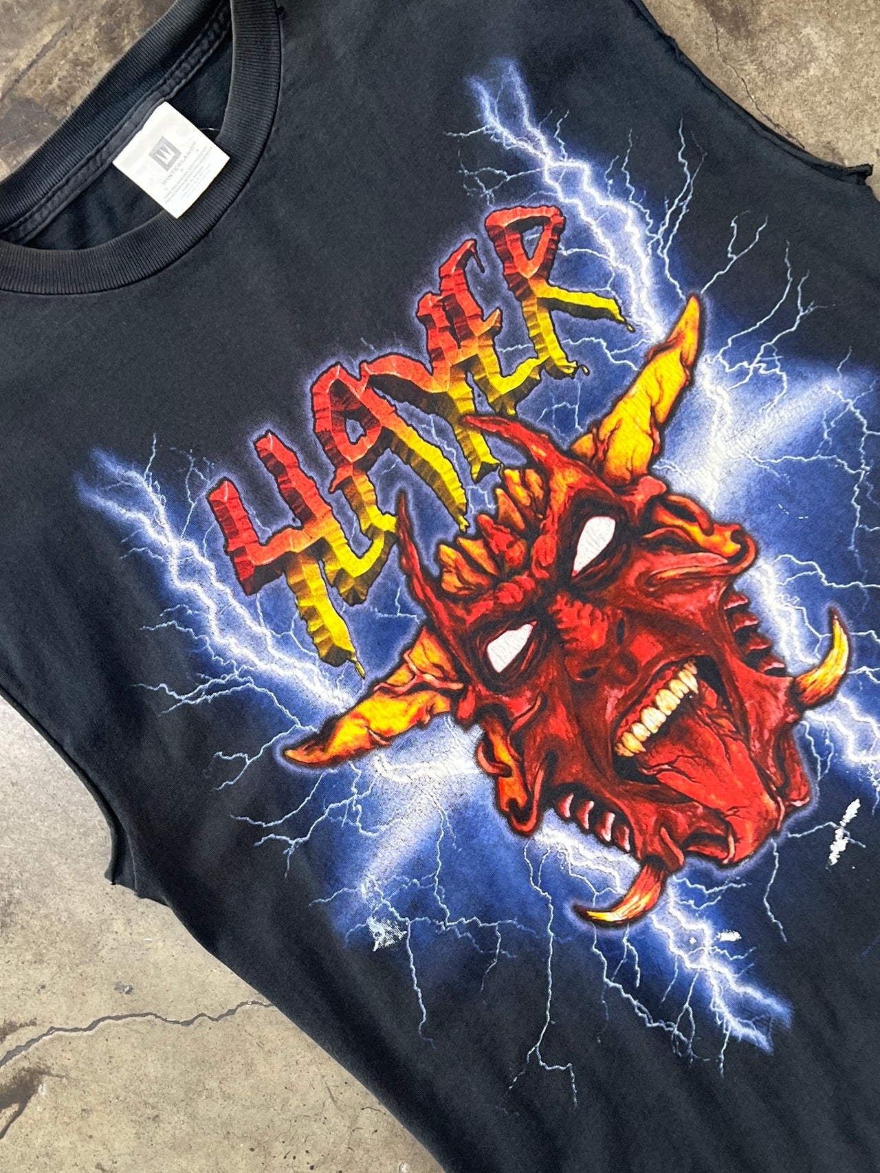Vintage Slayer Diabolus Distressed Band Tee Cutoff Sleeve Large