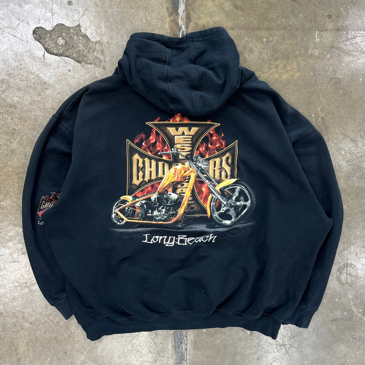 West Coast Choppers Flame Motorcycle Cross Logo Jesse Who Hoodie