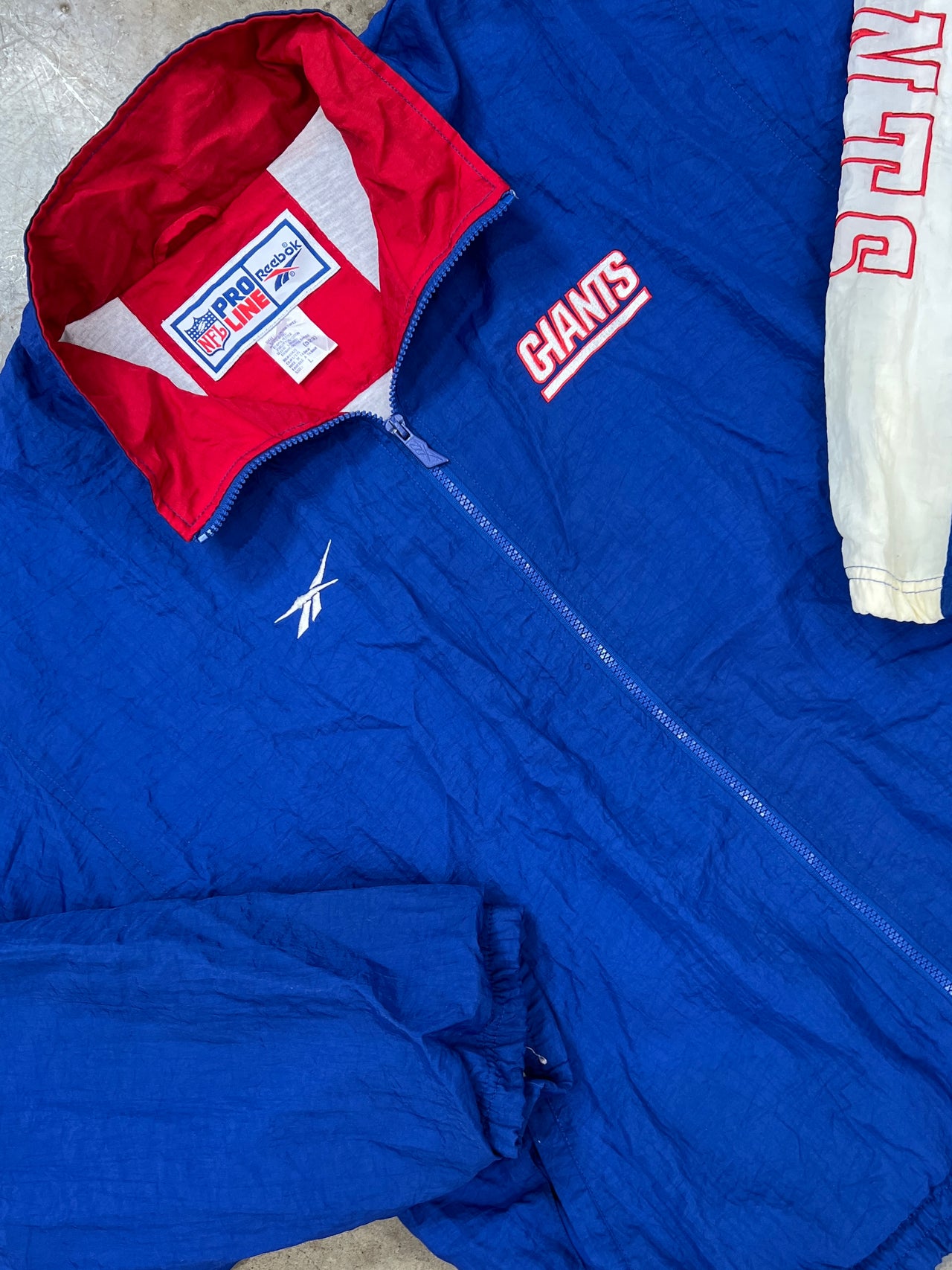 90s Reebok Pro Line NFL Giants Windbreaker Jacket