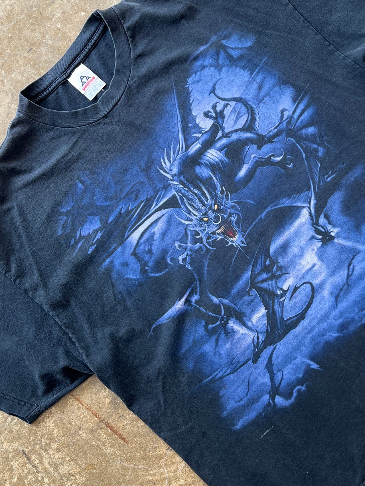 Y2K 2007 Medieval Dragon Full Front Graphic Tee