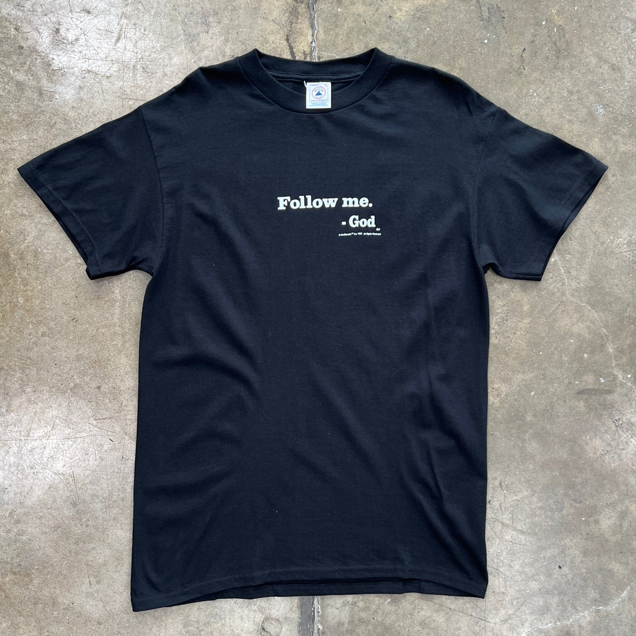 2000 Follow Me God Speaks Religious Jesus Tee