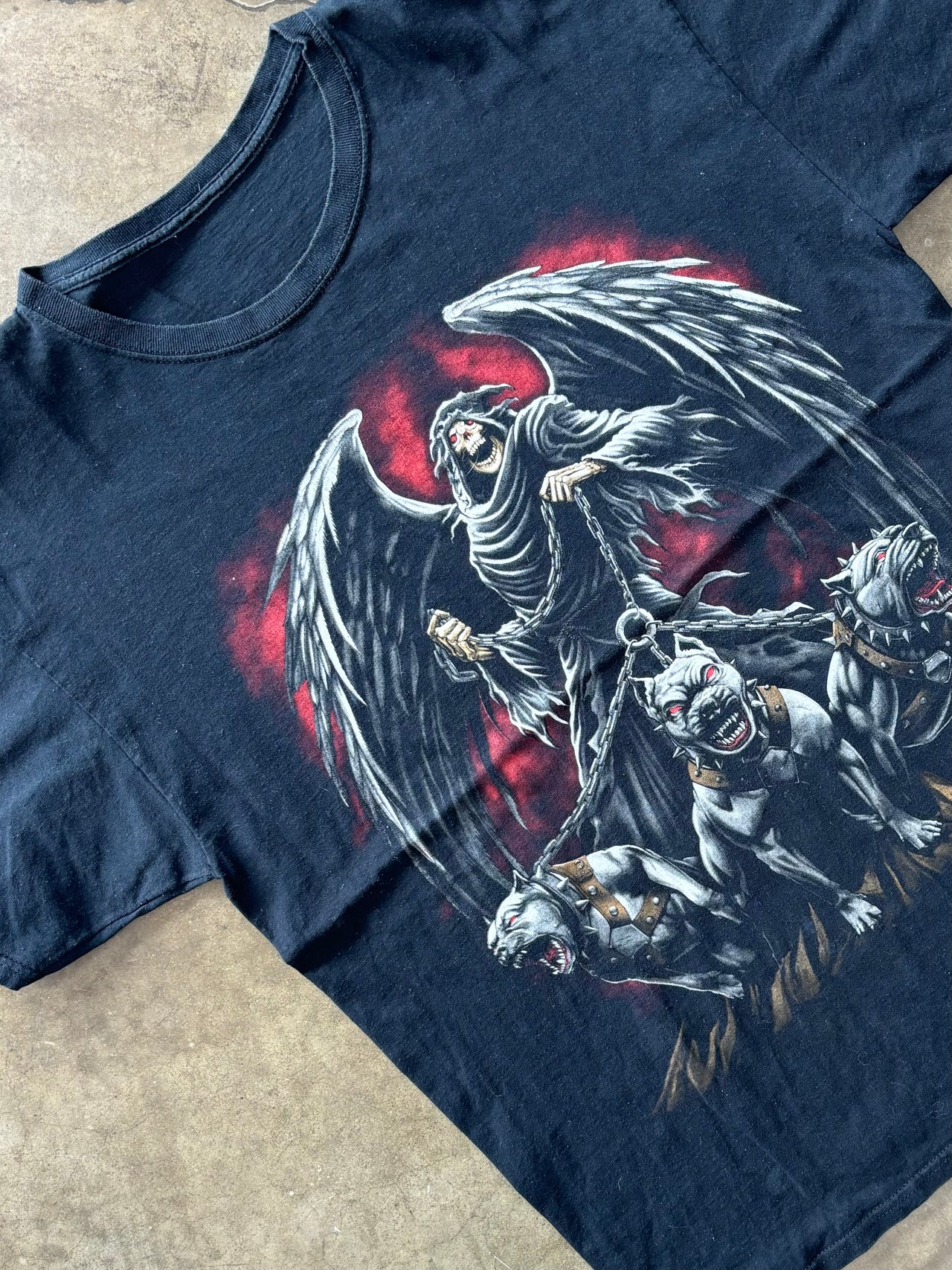 Grim Reaper Angel of Death Dog Halloween Tee
