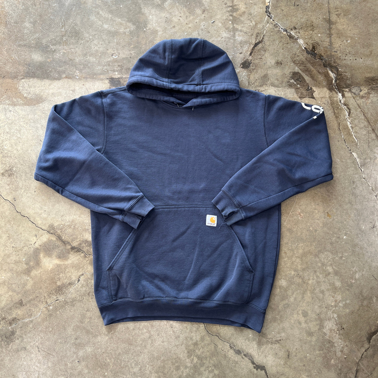 Carhartt Branded Sleeve Navy Hoodie