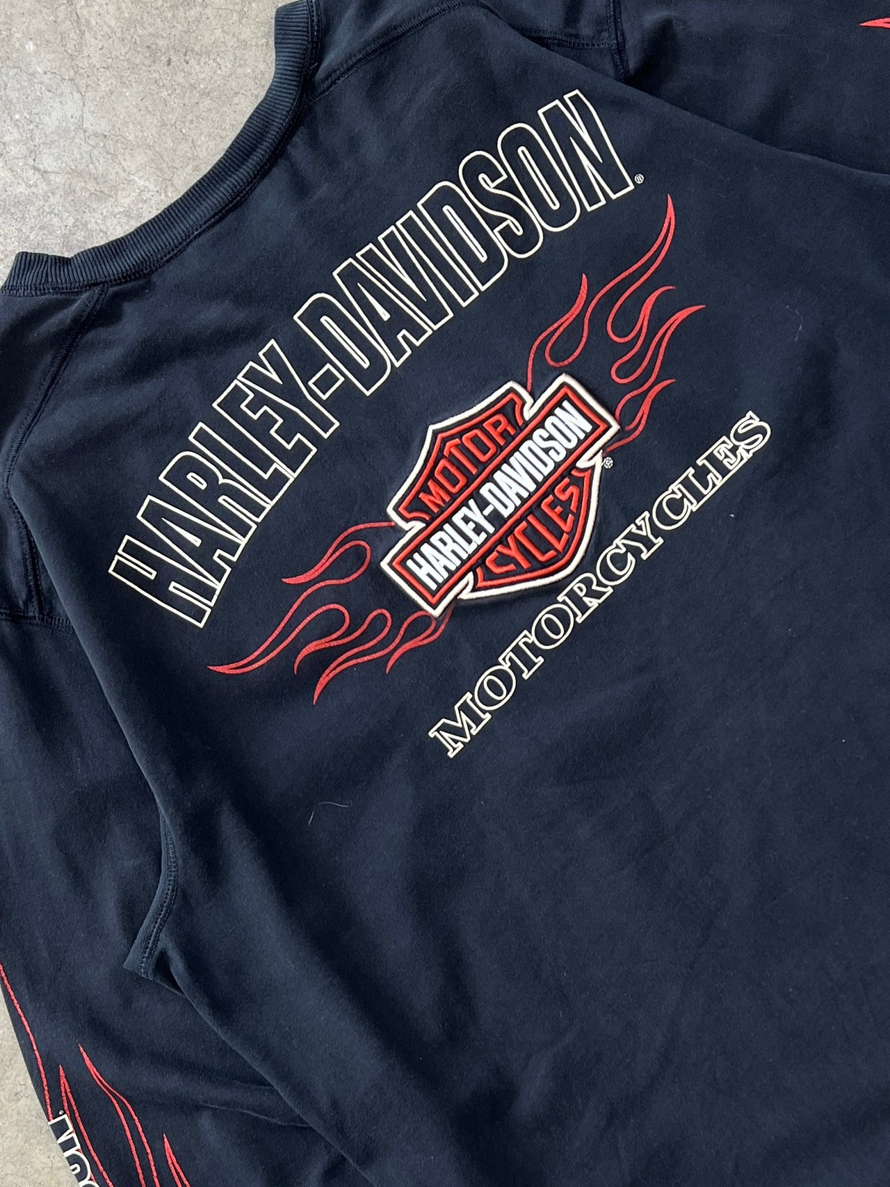 Harley Davidson Embroidered Logo Flame LS