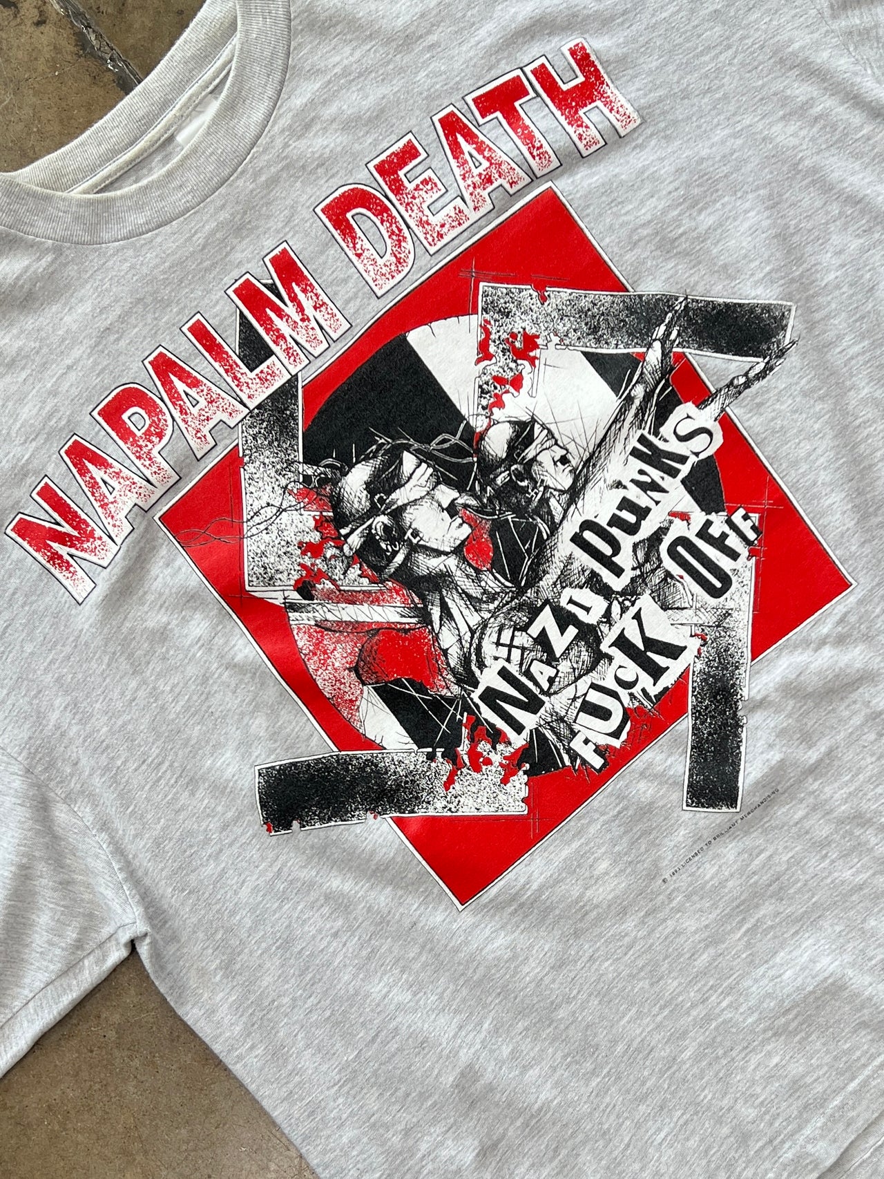 1993 Napalm Death Nazi Punks Band Tee