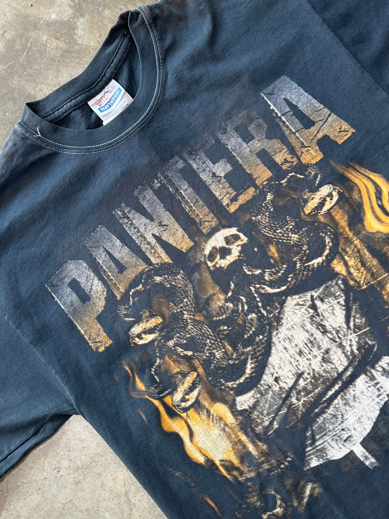 Pantera Rattlesnake Skull Band Metal Tee
