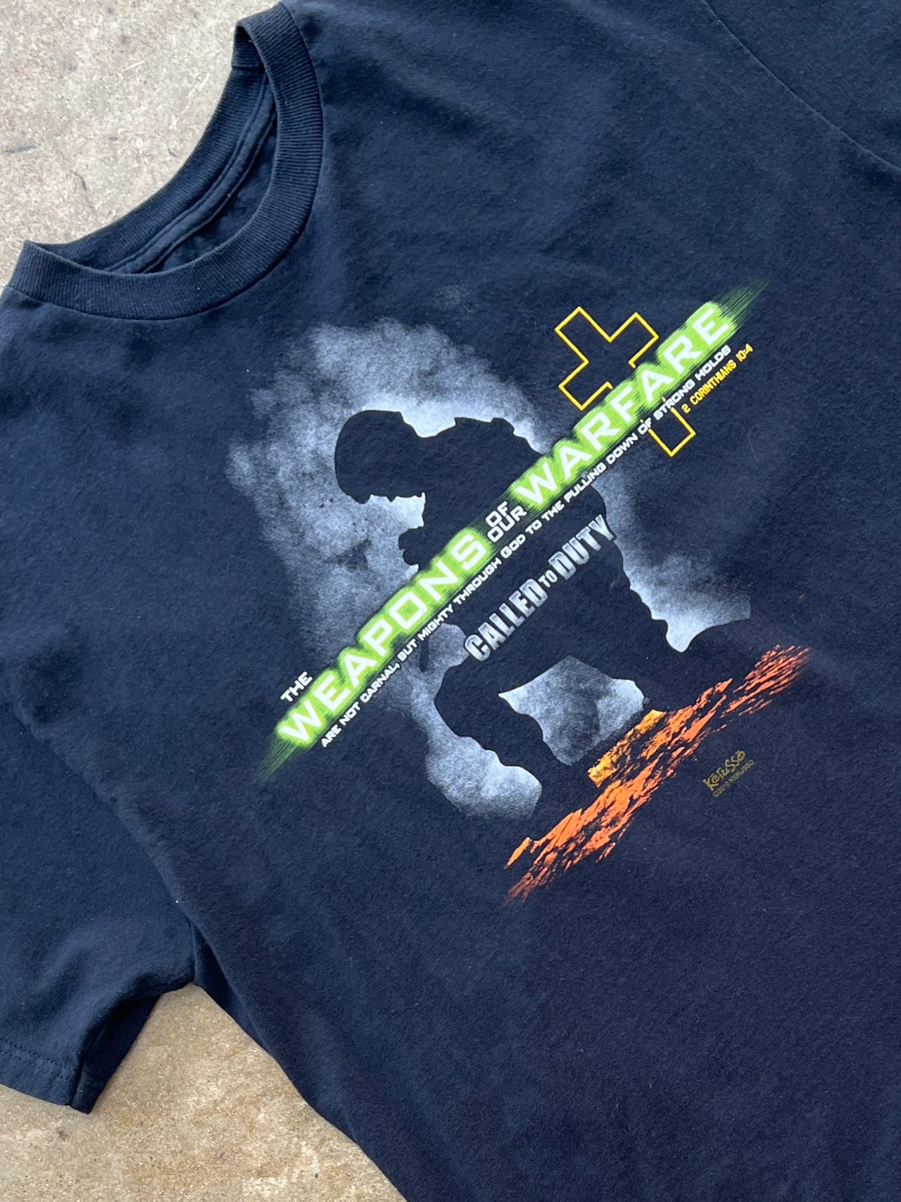 Call of Duty Parody Weapons of Warfare Religious Jesus Tee