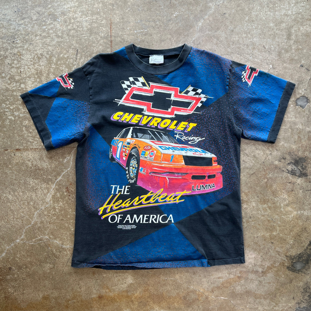 90s AOP Chevrolet The Heartbeat Built to Win Tee Single Stitch