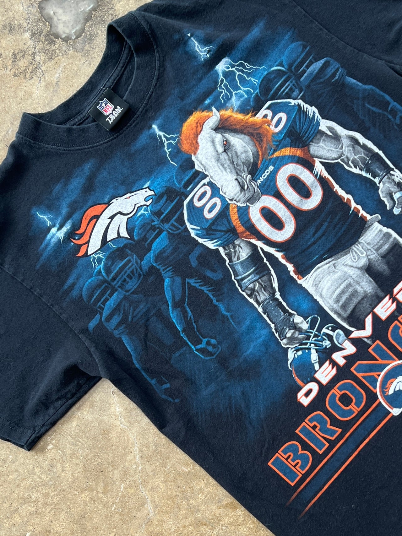 90s NFL Denver Broncos Lightning Football Tee