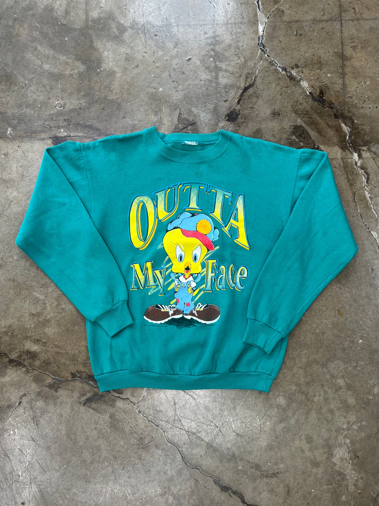 90s Looney Tunes Tweety Bird Outta My Face Crewneck