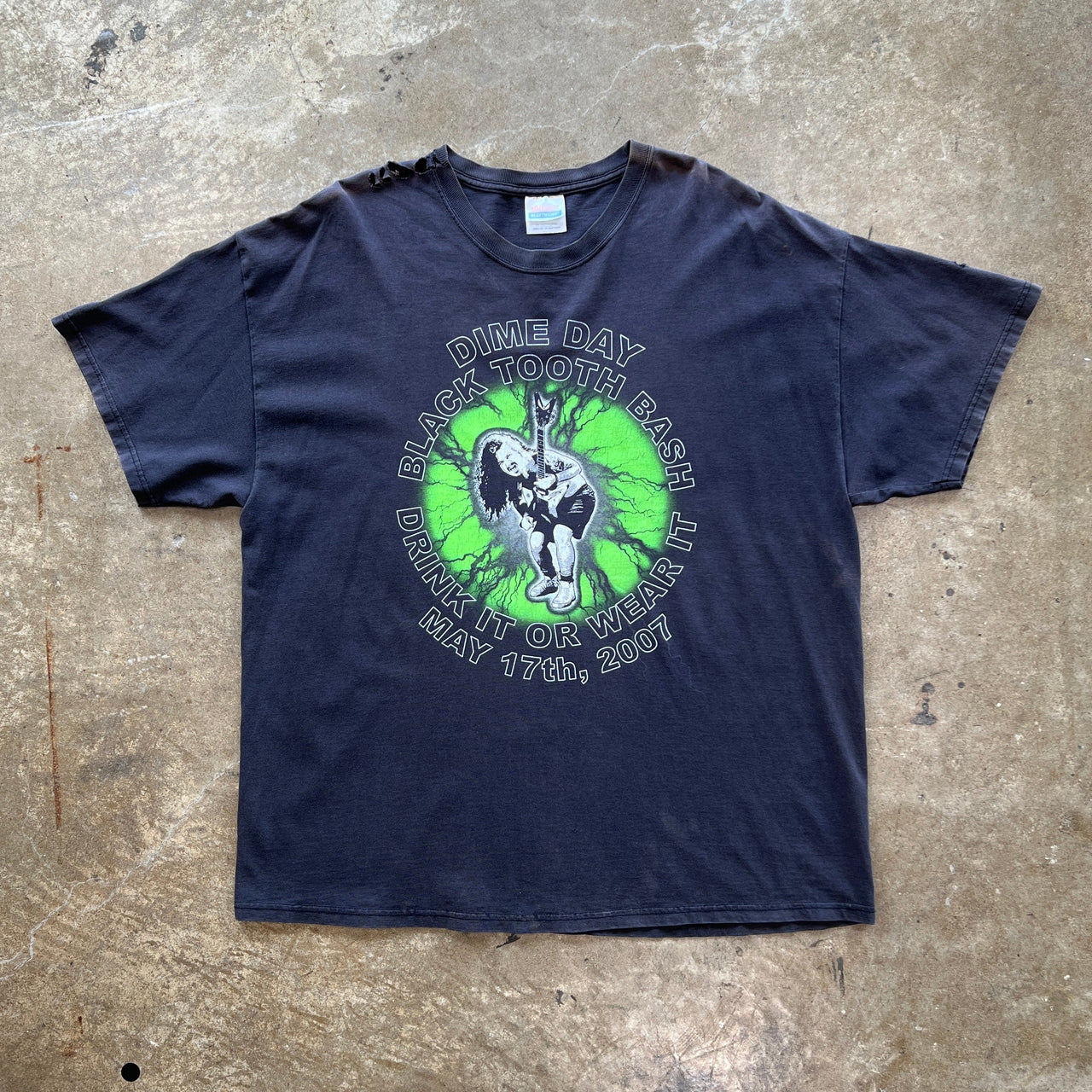 2007 Dime Day Black Tooth Bash Derrell Memorial Pantera Distressed Tee