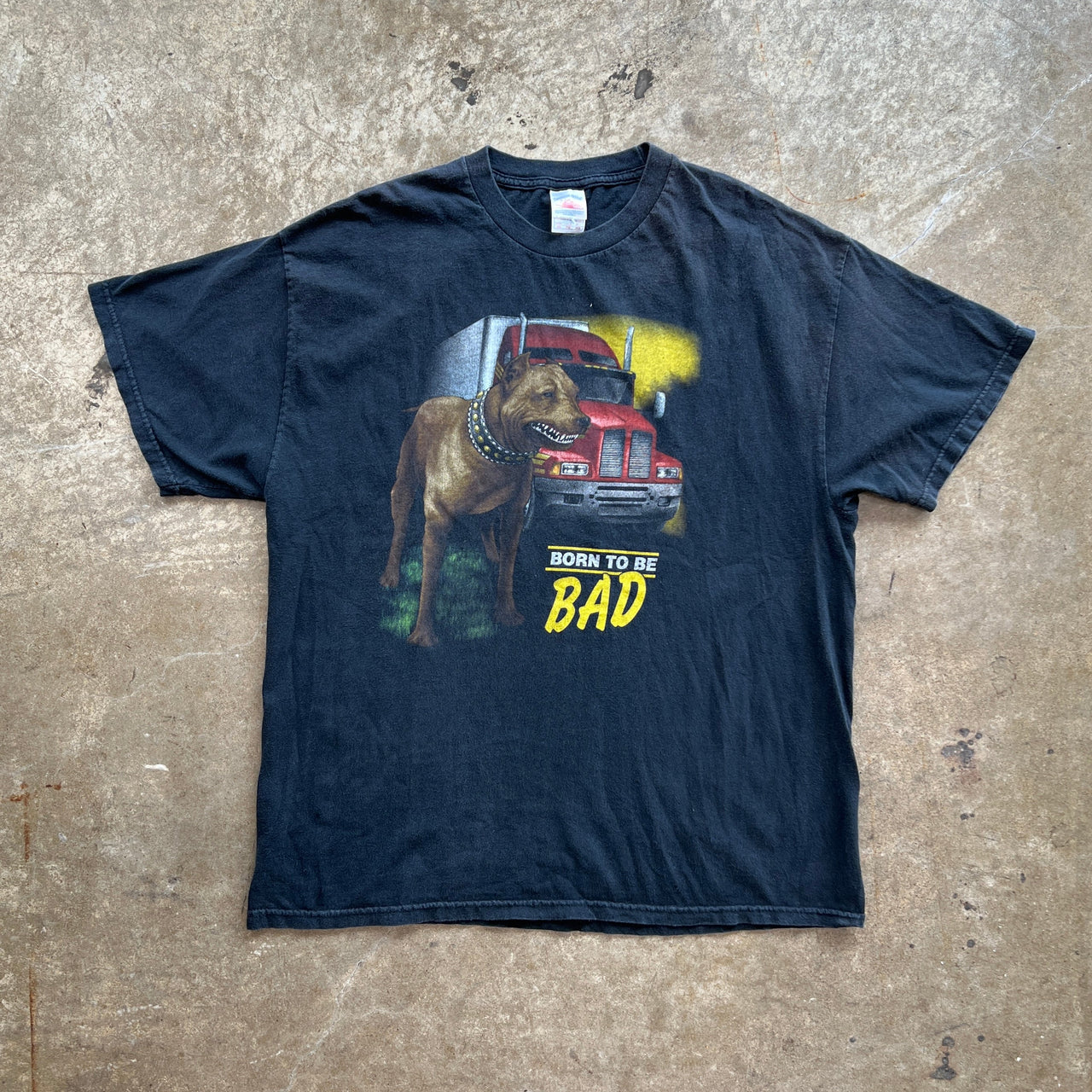 Born to Be Bad Trucker Pit Bull Dog Tee