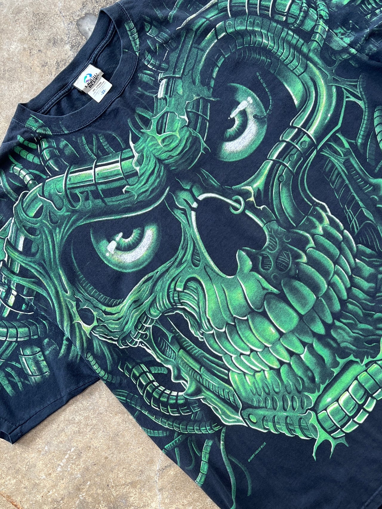 1998 Liquid Blue Terminator Skull AOP Tee