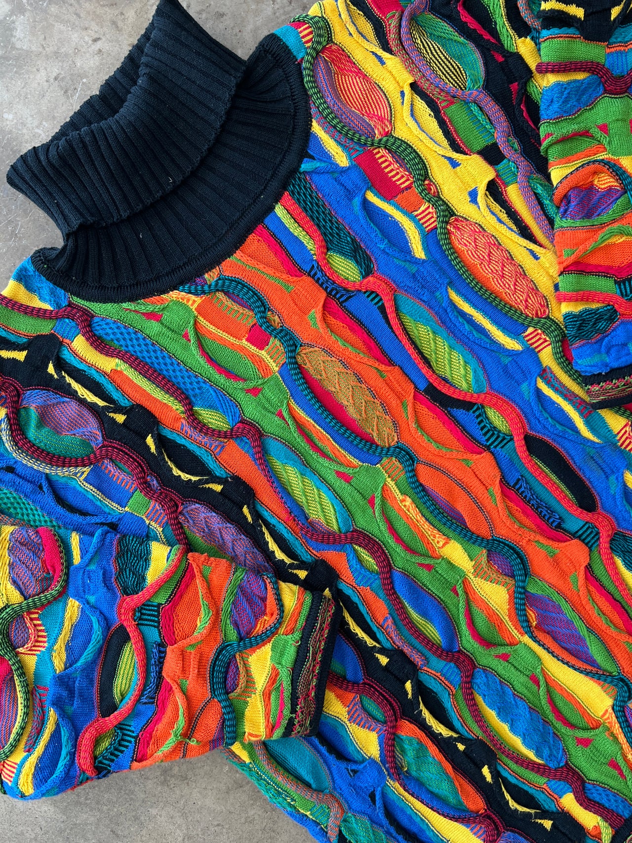 90s Coogi Knit Cable Turtleneck Sweater