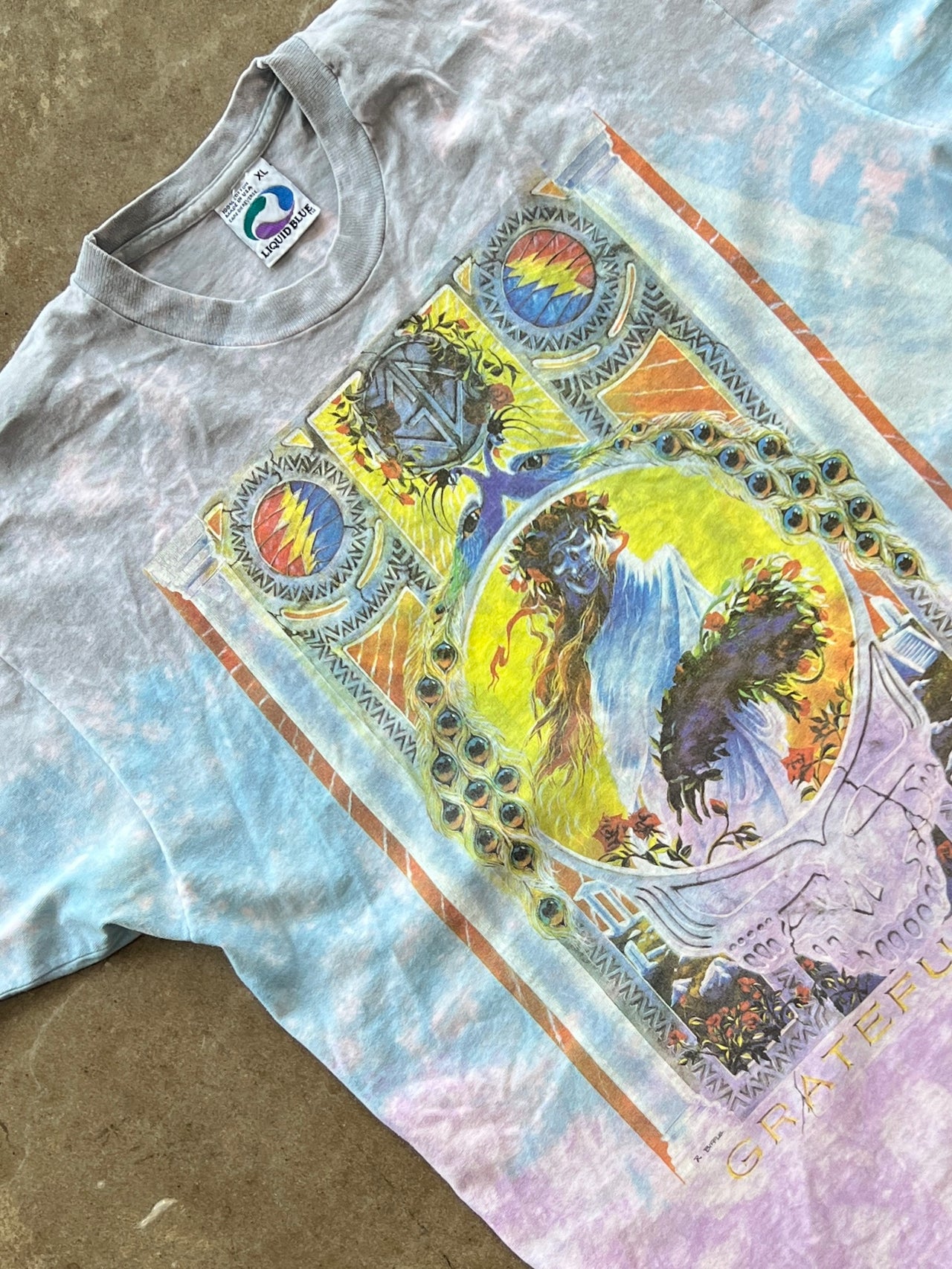 1995 Grateful Dead Skeleton Summer Final Tour Liquid Blue Single Stitch Tee