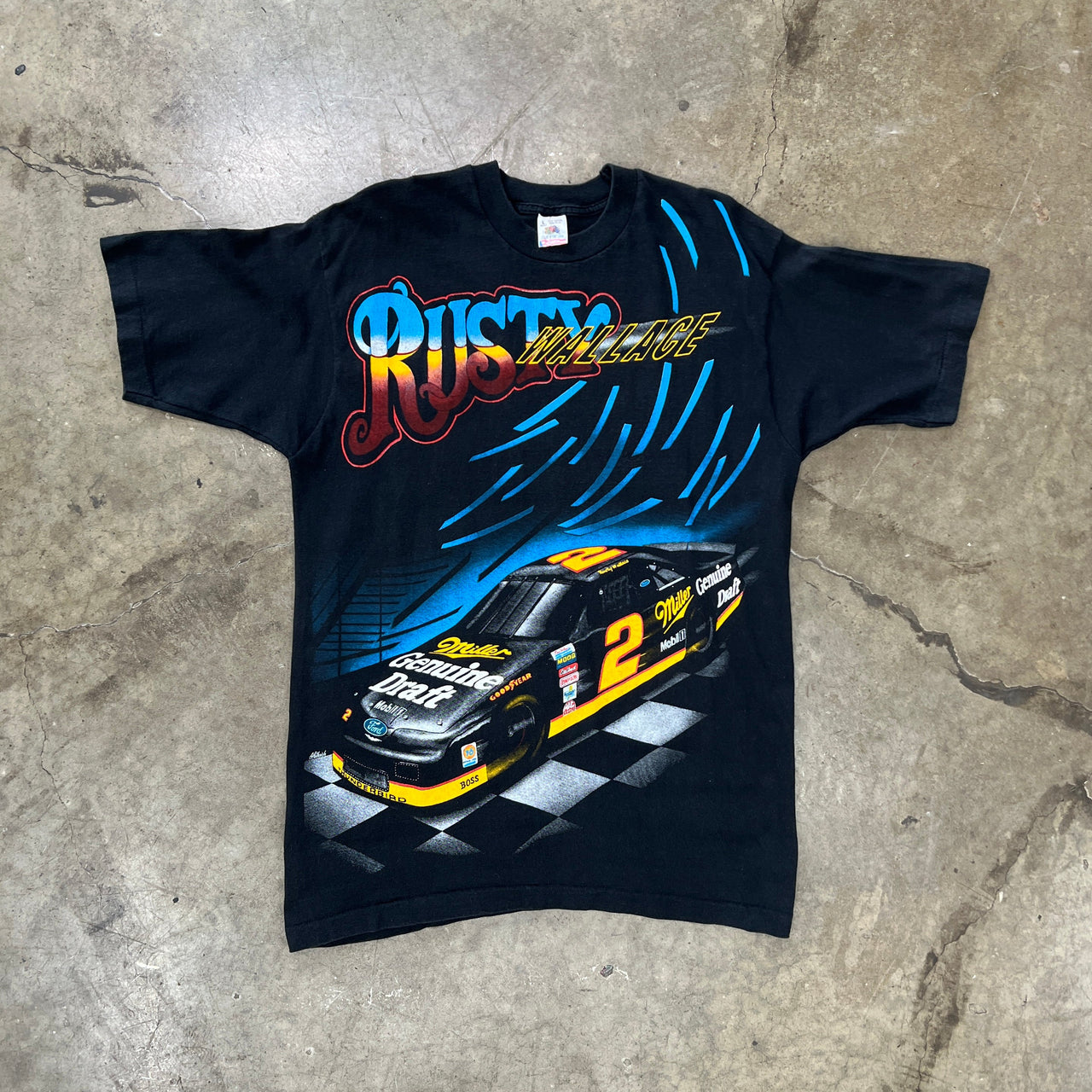 Rusty Wallace Kick Asphalt Takin Number Racing Single Stitch Tee