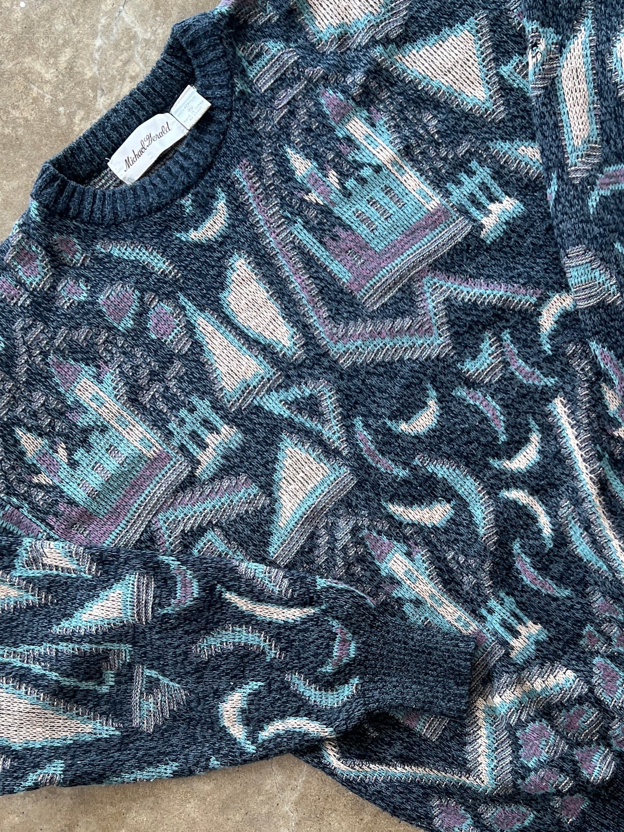 Michael Gerald Multi Print Knit Sweater