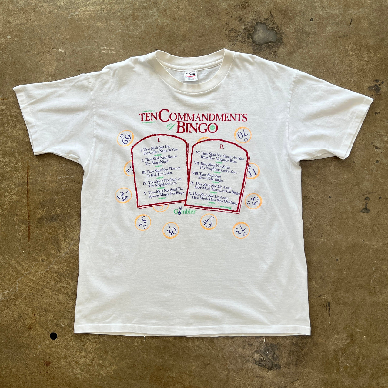 90s Ten Commandments Bingo Religious Tee