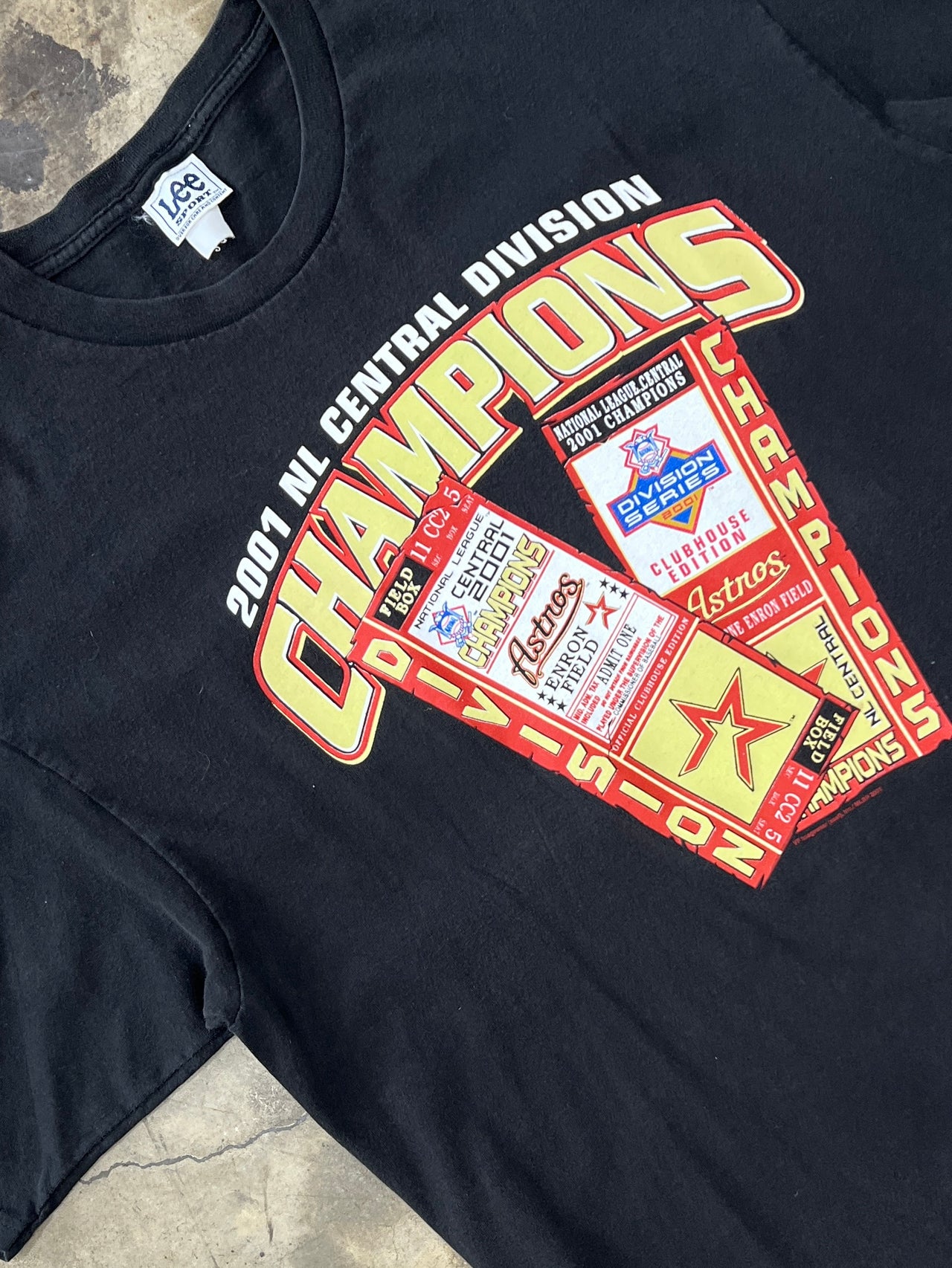 2001 Astros Champions Central Division Lee Tee