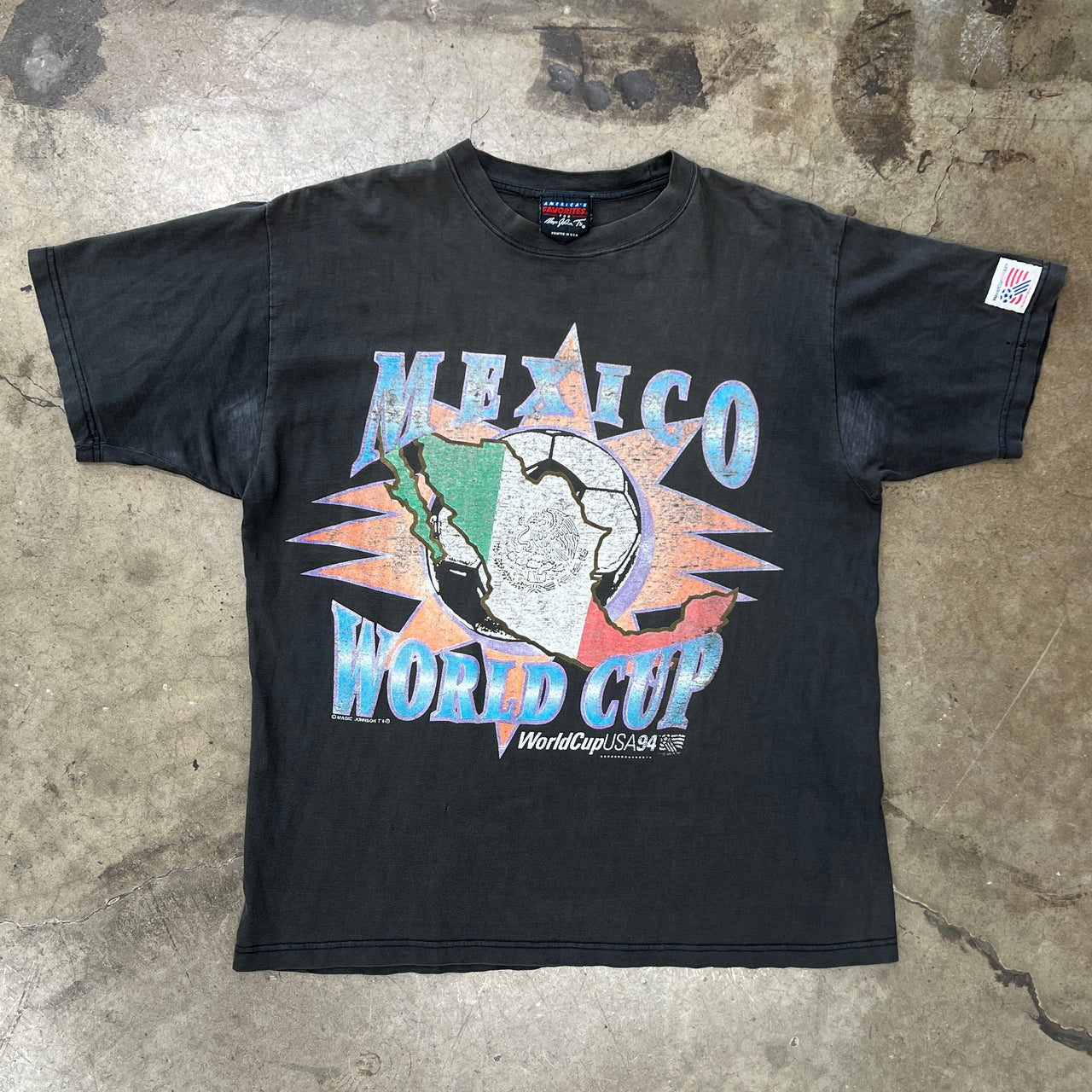 1994 World Cup USA Mexico Magic Johnson Team Tee
