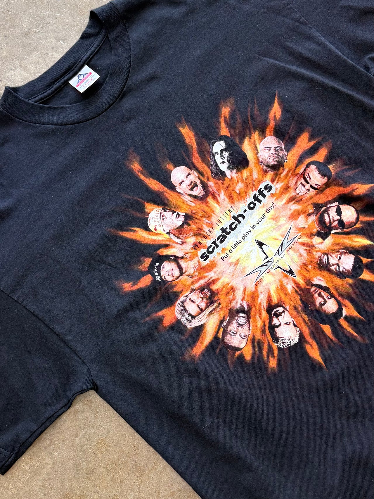 90s WCW NWO Sting Stone Cold Scratch Off Lottery Wrestling MiUSA Tee