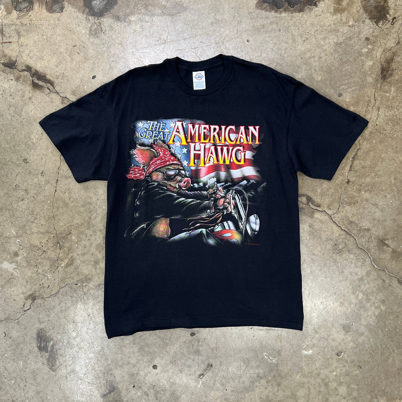 The Great American Hawg Motorcycle American Flag Tee