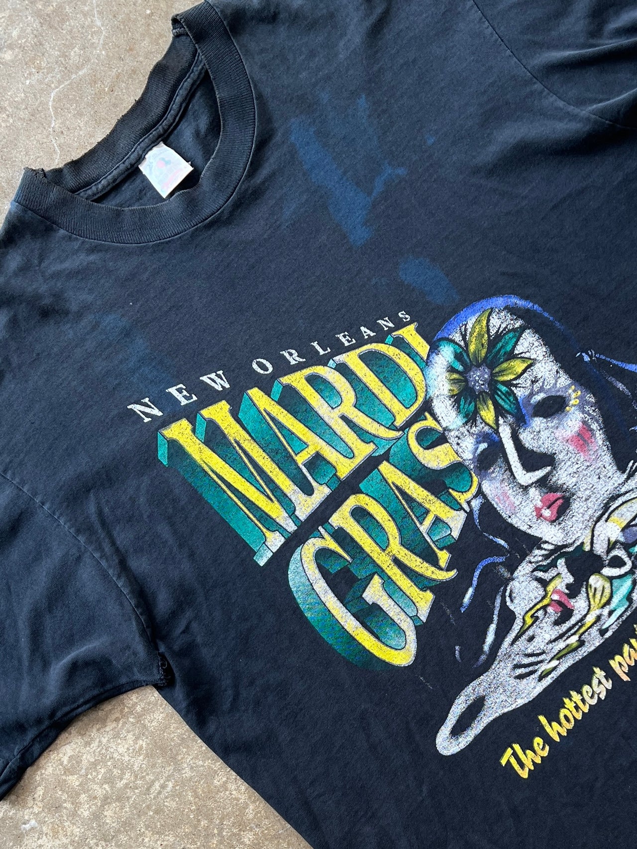 1994 New Orleans Mardi Gras Mask Vacation Tee Single Stitch Tee