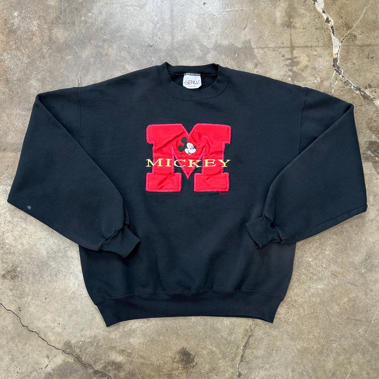 Disney Mickey Mouse Letter Patch Crewneck