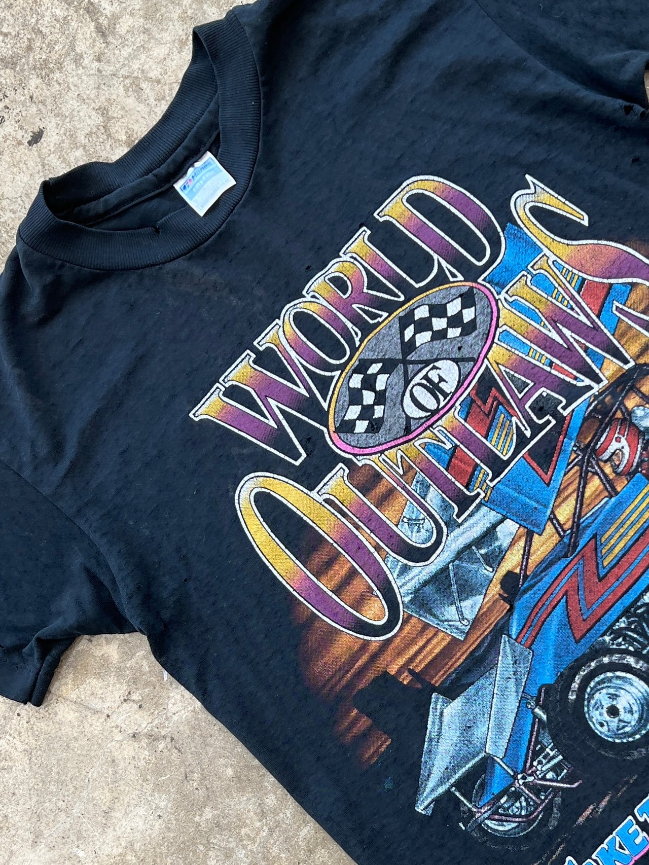 90s World Of Outlaws Take The Money And Run Racing Single Stitch Tee