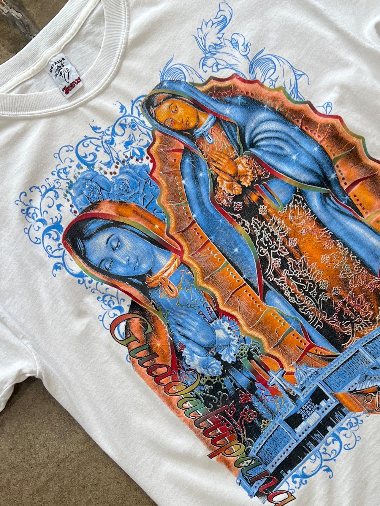 Guadalupana Virgen Morena Mary Jesus Religious Tee