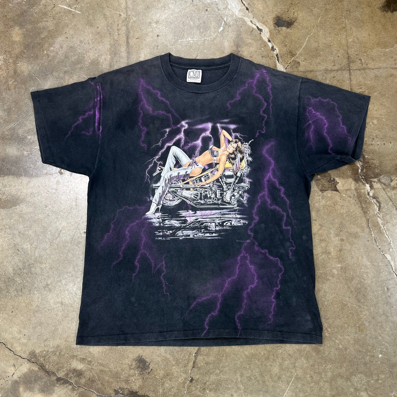 1989 American Built Motorcycles Lighting Single Stitch Tee