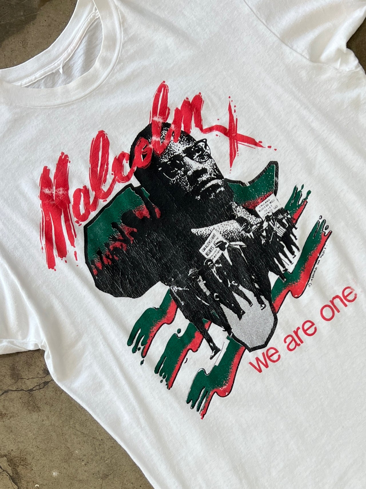90s Malcolm X We Are One Historical Social Justice Single Stitch Tee