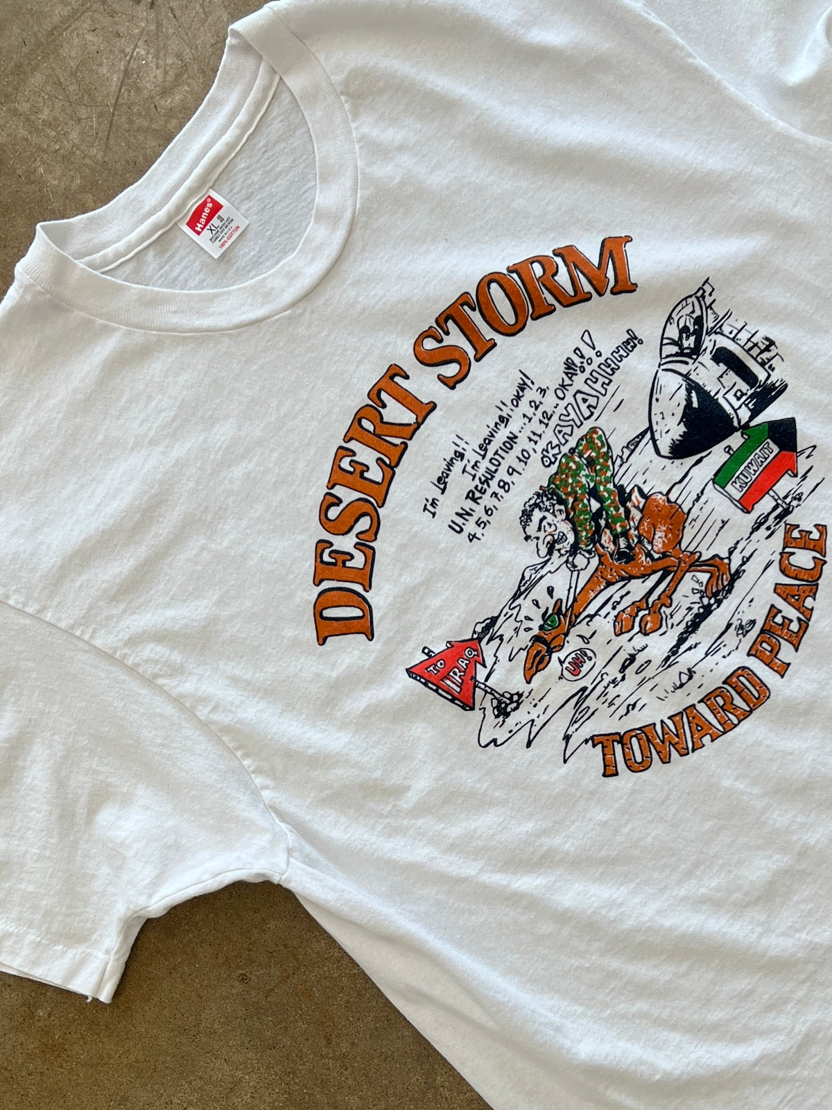 90s Desert Storm War Social Political Cartoon Tee