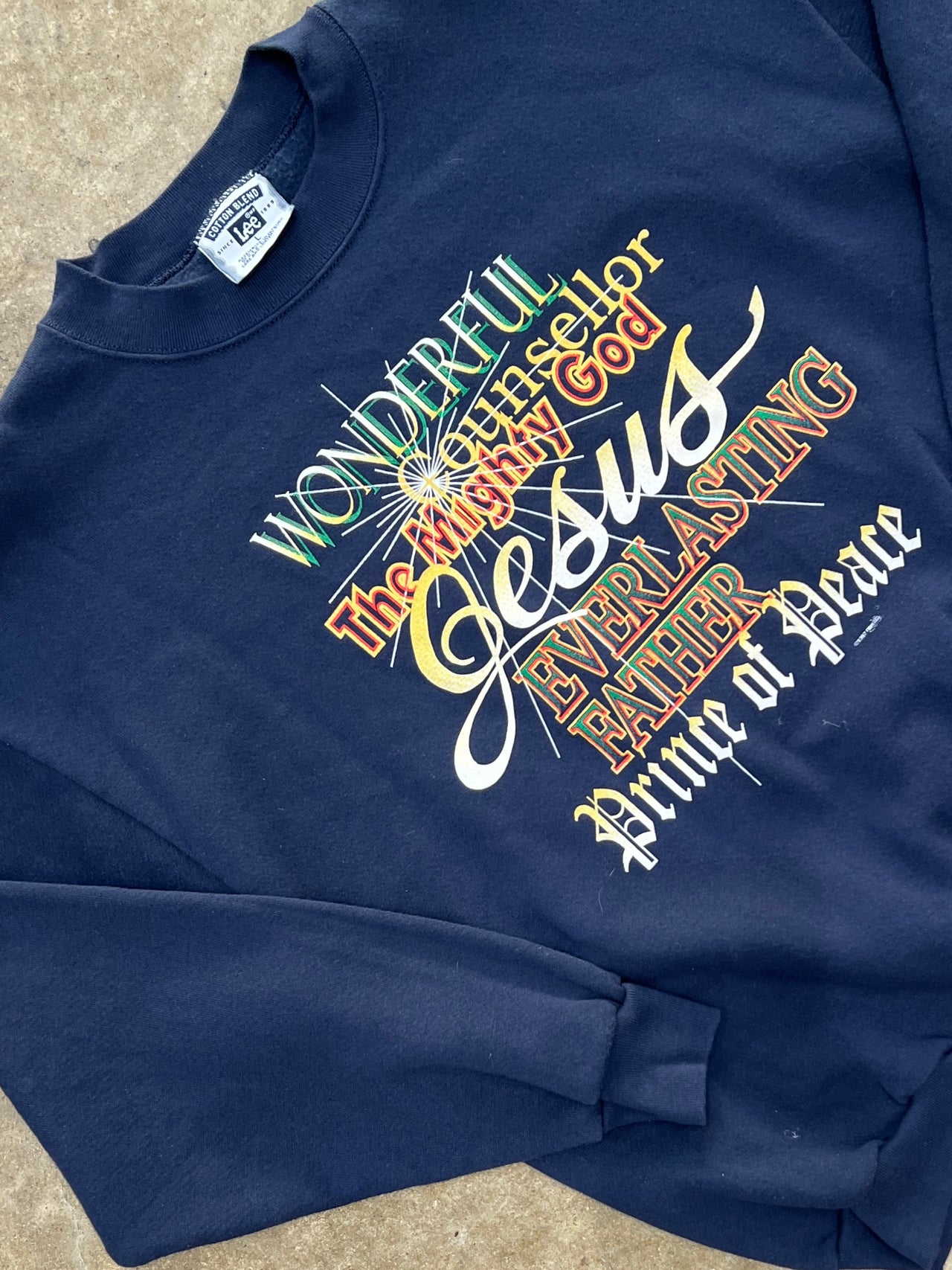 1997 90s Almightly Jesus Religious Lee Cotton Crewneck