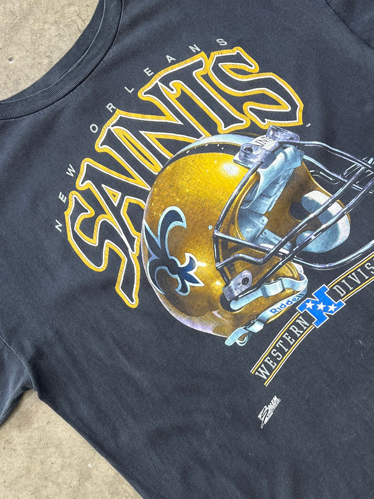 90s NFL Salem New Orleans Saints Western Division Helmet Tee
