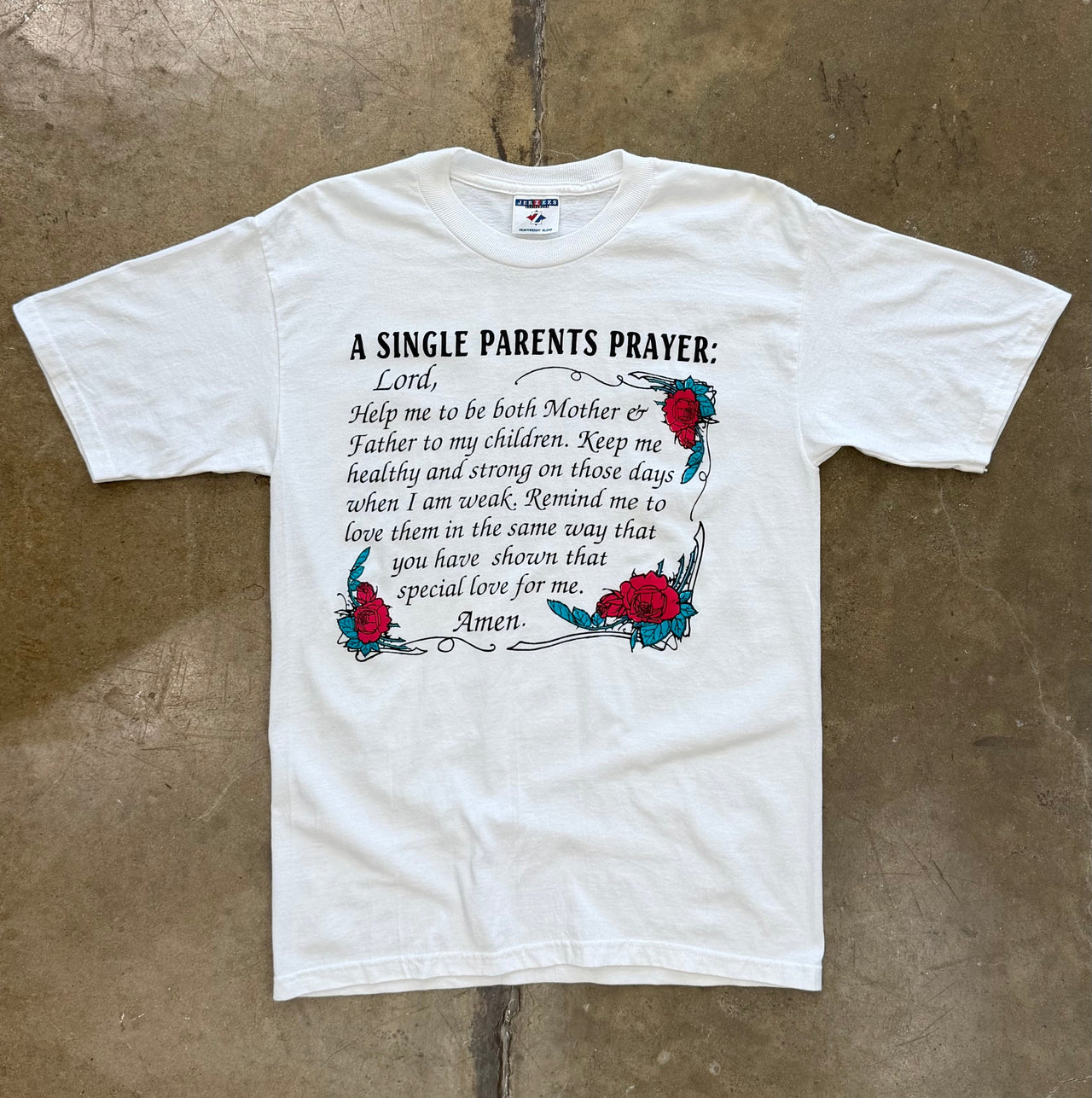 Vintage Single Parents Prayer Religious Jesus Tee