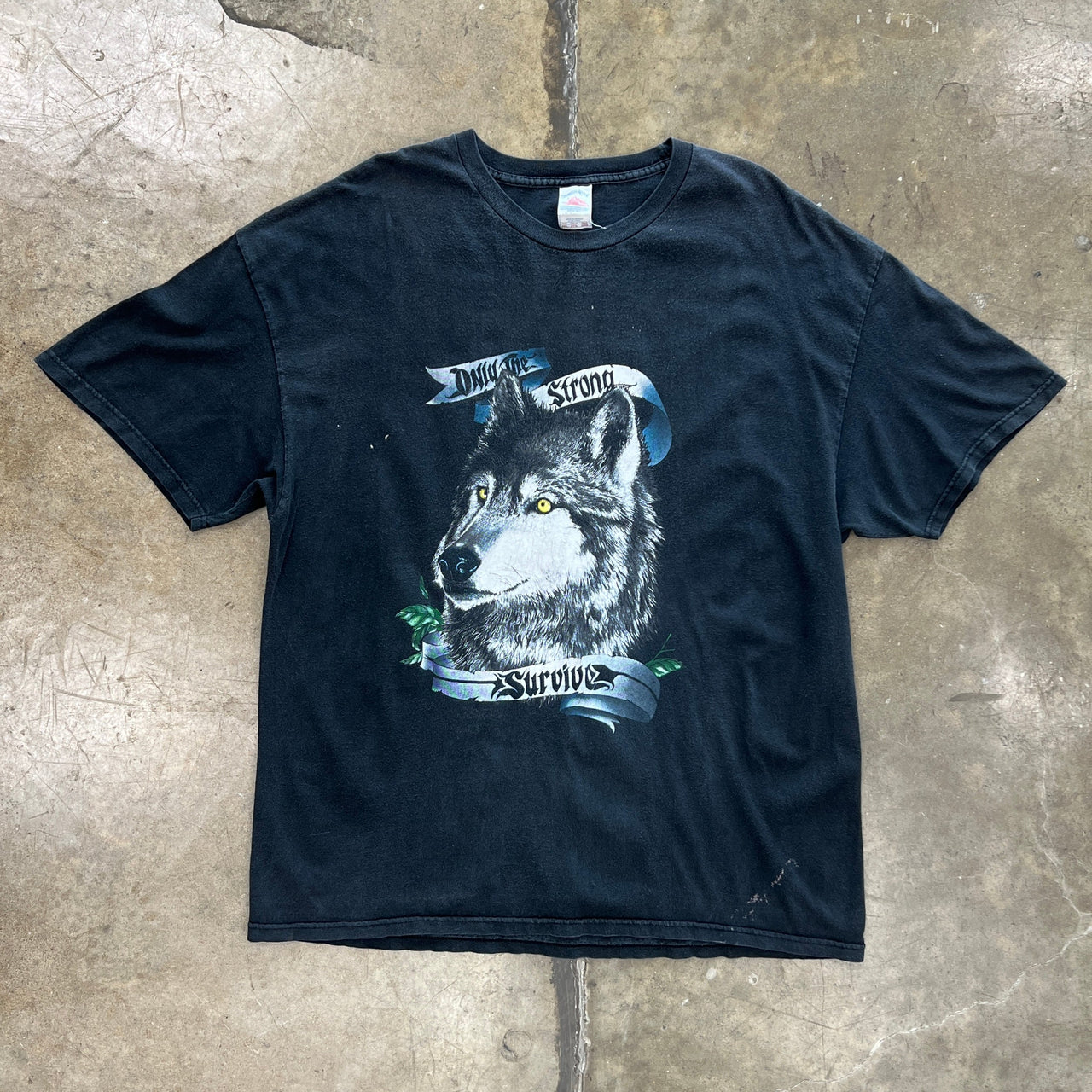 Only the Strong Survive Wolf Biker Tee
