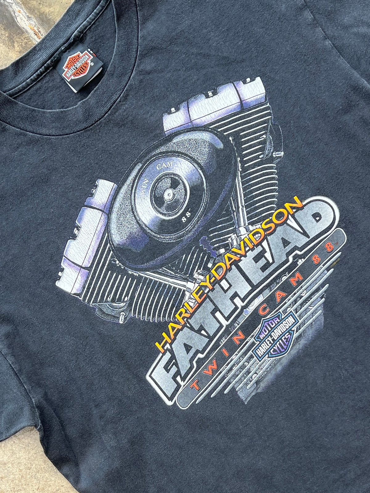 1998 Harley Davidson Fathead Twin Cam Motorcycle Tee