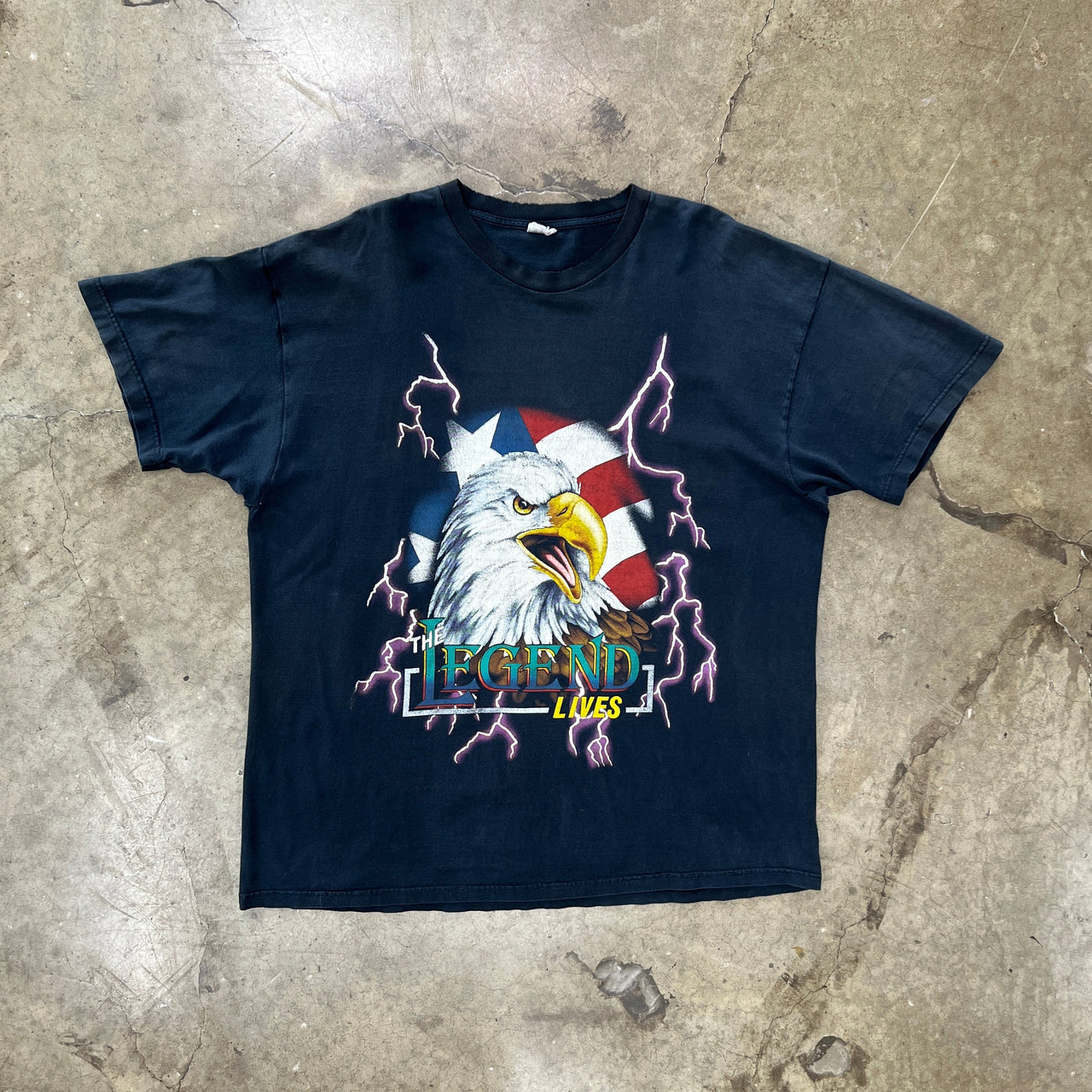 90 Legend Lives American Thunder Lightning Eagle Tee