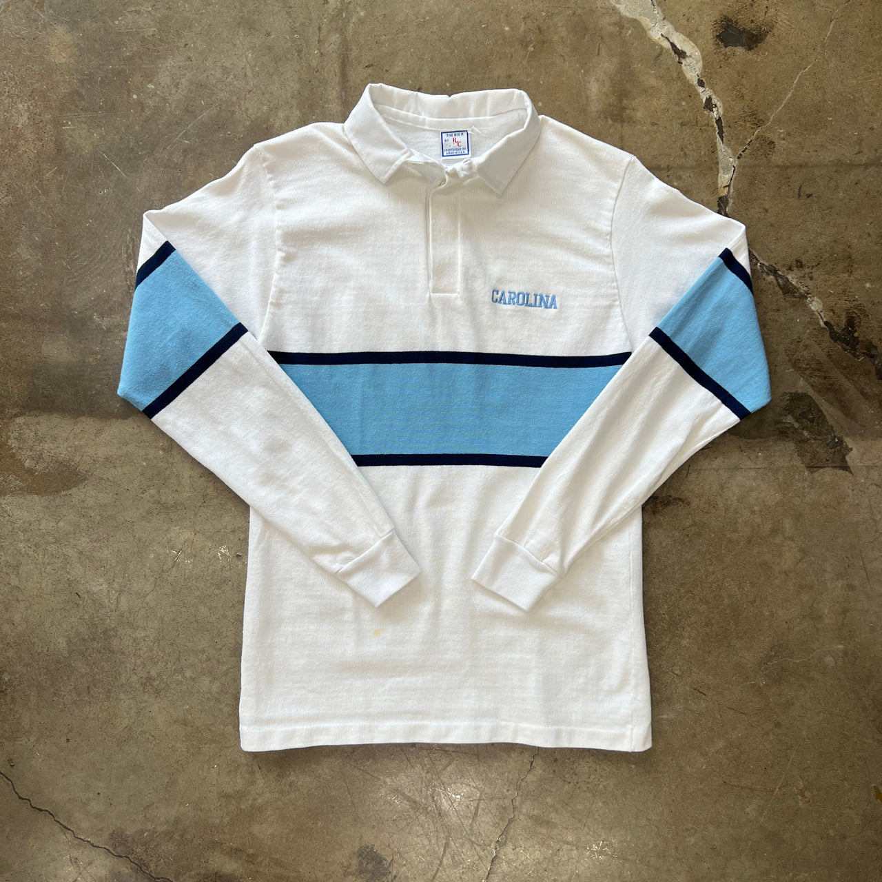 80s University of North Carolina UNC Embroidered LS Polo