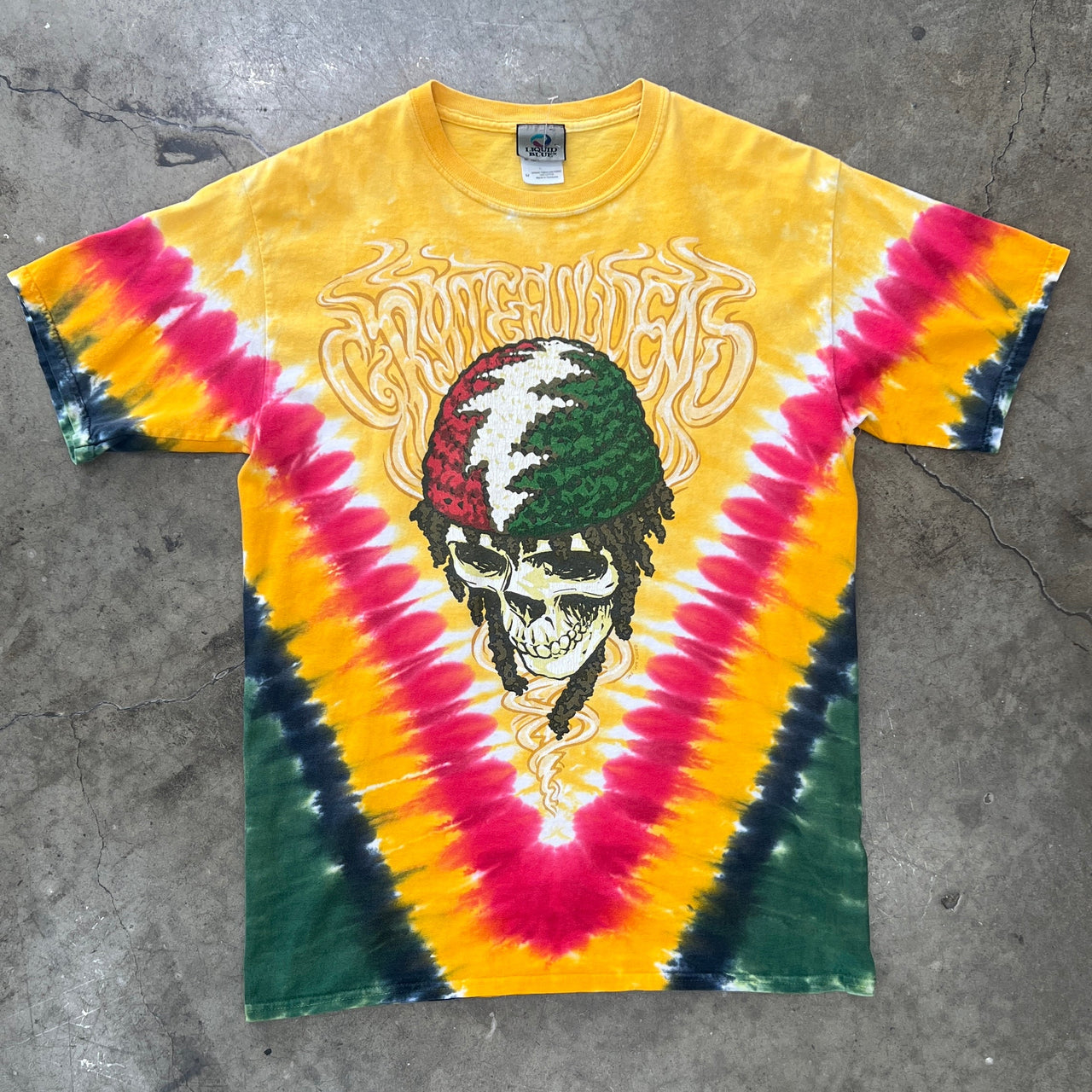 2003 Liquid Blue Grateful Dead Rasta Tie Dye Tee