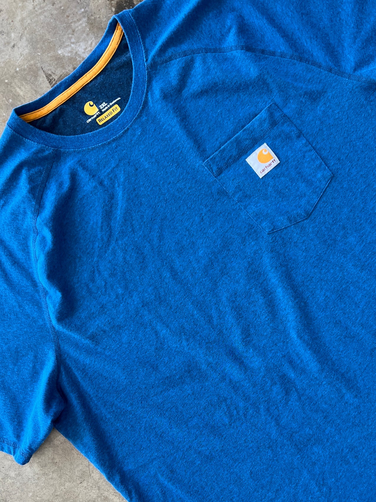 Carhartt Force Exposed Seams Blue Pocket Tee